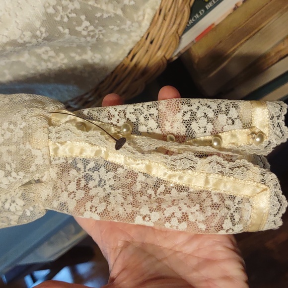 Jessica McLintock Gunnies Victorian Corset  Style Lace Pearl Button Blouse - Picture 7 of 11